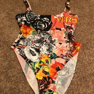 Versace Logo Bathing Suit Size 2 Authentic